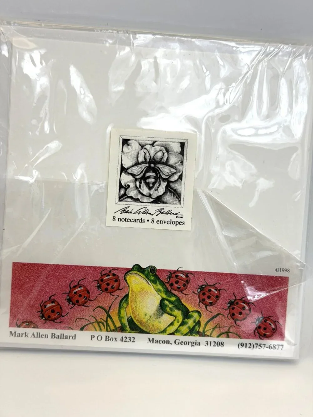 Vintage Mark Allen Ballard 1998 Butterfly Floral Notecard Set